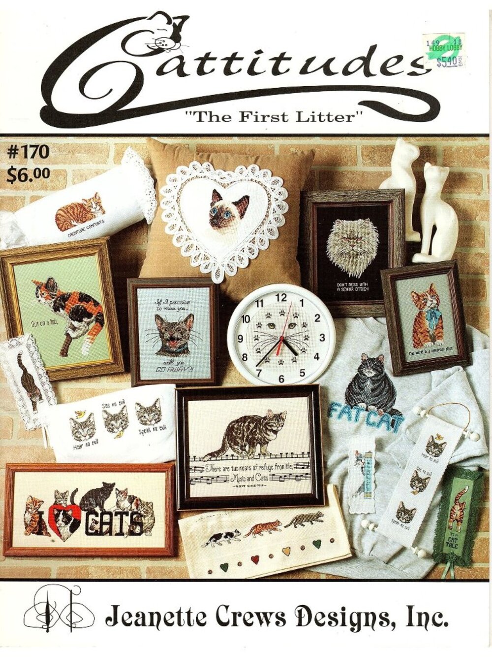Cattitudes The First Litter Cross Stitch Pattern Book By Jeanette Crews Design